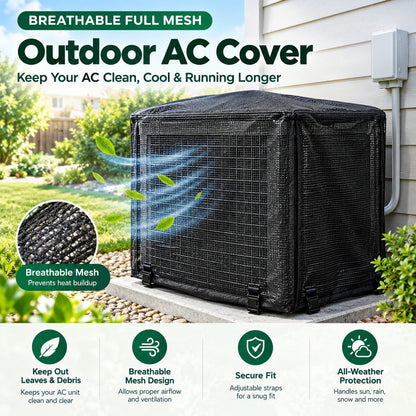 🌬️ LIMITED-TIME 50% OFF! 🍂 All-Season AC Cover – Breathable Mesh, Dust & Leaf Protection, Easy Install ✨