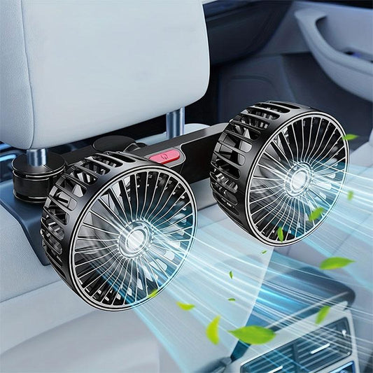 🌀 LIMITED-TIME 50% OFF! ✨ Dual Head USB Car Seat Fan – 360° Rotatable, 3 Speeds, Quiet & Powerful 🚗