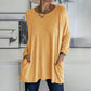 🎉 2026 Sale — Over 34,000 Sold! 💞 Women's Round Neck Long Sleeve Loose Pocket T-Shirt