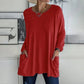 🎉 2026 Sale — Over 34,000 Sold! 💞 Women's Round Neck Long Sleeve Loose Pocket T-Shirt