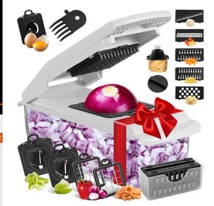 💎 -50% on Multi-Functional Vegetable Slicer Set！💎 7 Interchangeable Blades, Dishwasher Safe & Food-Grade Stainless Steel for Quick Meal Prep✨