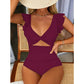 💎 50% OFF! 💎 Sexy Ruffled One-Piece Swimsuit – Flattering Cut, Elegant Details & Confident Beach Style 🌊👙