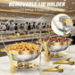 🍽️ LIMITED-TIME 50% OFF! ✨ Stainless Steel Chafing Dish Set – 5QT, Gold, Professional Buffet Warmer ⭐