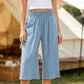 🍃 LIMITED-TIME 50% OFF! ✨ Women's Linen Smocked Capri Pants – Wide Leg, Breezy, High-Waist 🌾