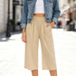 🍃 LIMITED-TIME 50% OFF! ✨ Women's Linen Smocked Capri Pants – Wide Leg, Breezy, High-Waist 🌾