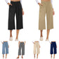 🍃 LIMITED-TIME 50% OFF! ✨ Women's Linen Smocked Capri Pants – Wide Leg, Breezy, High-Waist 🌾