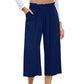 🍃 LIMITED-TIME 50% OFF! ✨ Women's Linen Smocked Capri Pants – Wide Leg, Breezy, High-Waist 🌾