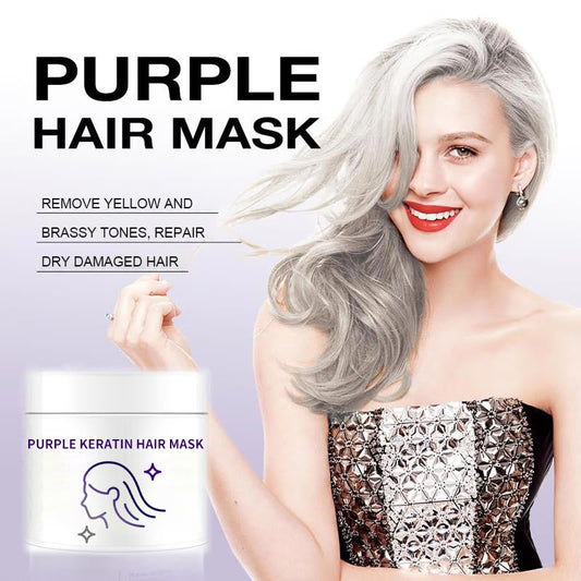 💜Mascarilla de Keratina Purple - Acondicionador para cabello rizado y teñido