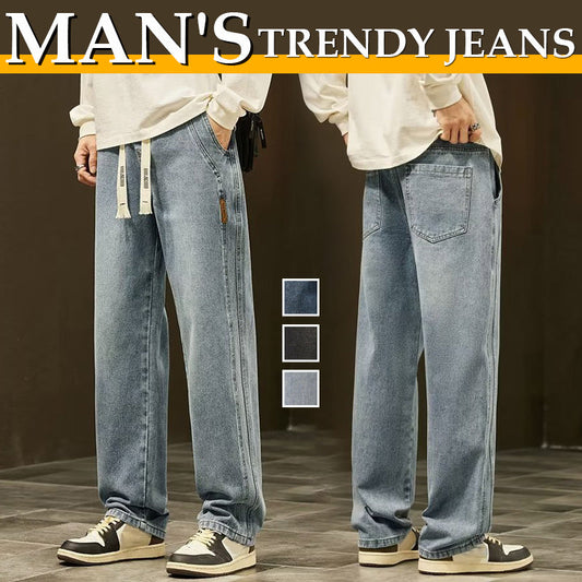 👖 LIMITED-TIME 50% OFF! ✨ Men's Loose Straight Jeans – Classic Fit, Durable, Essential 🏃‍♂️
