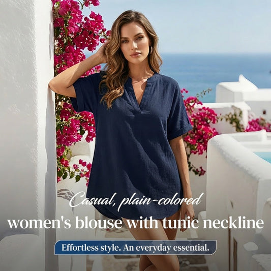 👕 LIMITED-TIME 50% OFF! ✨ Fashion Loose Short Sleeve Top – Solid Color, Breathable, Casual Chic 🌿