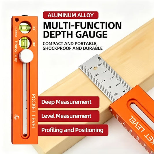 📏 LIMITED-TIME 50% OFF! ✨ Multifunctional Marking Ruler – Level, Scribe, Metric/Imperial, Aluminum ✨