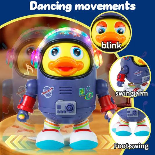🦆 ¡50% DE DESCUENTO POR TIEMPO LIMITADO! ✨ Juguete de Pato Espacial Danzante - Luz LED interactiva y música con sensor solar para divertidos movimientos 🌟🚀 de baile cósmicos