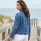🧥 LIMITED-TIME 50% OFF! ✨ Women's Denim Jacket – Open-Front, Ruffle Trim, Lightweight, Classic Wash ✨
