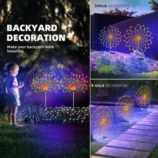 🎉 2026 Sale — Over 64,000 Sold!💞 Waterproof Solar Garden Fireworks Lamp – Light Up Your Nights 🎇