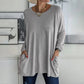 🎉 2026 Sale — Over 34,000 Sold! 💞 Women's Round Neck Long Sleeve Loose Pocket T-Shirt