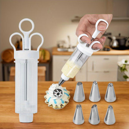 🧁 LIMITED‑TIME 50% OFF! ⚡ Stainless Steel Cake Decorating Gun Kit – Multi‑Nozzle, One‑Handed, Food‑Safe ✨