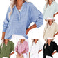 👚Women’s Casual Gauze Button Neck Long Sleeve Blouse
