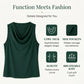 👗 LIMITED-TIME 50% OFF! 💥 Elegant Slim Fit Cowl Neck Dress – Sleeveless, Side Pockets, Versatile ✨