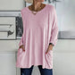 🎉 2026 Sale — Over 34,000 Sold! 💞 Women's Round Neck Long Sleeve Loose Pocket T-Shirt