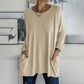 🎉 2026 Sale — Over 34,000 Sold! 💞 Women's Round Neck Long Sleeve Loose Pocket T-Shirt