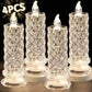🕯️ LIMITED-TIME BUY MORE SAVE MORE! ✨ Set of 4 LED Crystal Candle Lights – Safe, Romantic, Decorative 🎉