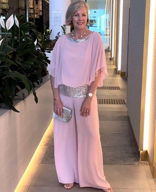✨60% OFF! Elegant Colorblock Sequin Two-Piece Set – Lightweight, Loose Fit & Perfect for Day-to-Night 🌸💃