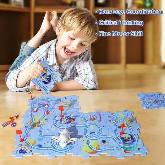 🎁 [Mejor regalo para niños] 🚗Juego de juegos de coches de pista de rompecabezas educativos para niños