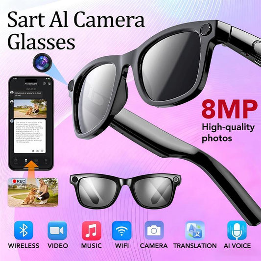 💎 60% OFF! 💎 AI Smart Glasses with ChatGPT – 8MP Camera, 4K Video, Real-Time Translation in 160+ Languages & HiFi Audio 🕶️🧠