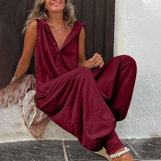 👗 2026 Sale — Over 72,000 Sold!🔥 Women's Relaxed Hooded Sleeveless Jumpsuit – Lightweight & Breathable ☀️