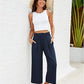 🍃 LIMITED-TIME 50% OFF! ✨ Women's Linen Smocked Capri Pants – Wide Leg, Breezy, High-Waist 🌾