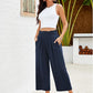 🍃 LIMITED-TIME 50% OFF! ✨ Women's Linen Smocked Capri Pants – Wide Leg, Breezy, High-Waist 🌾