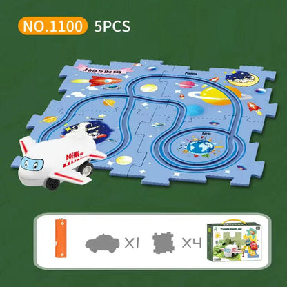 🎁 [Mejor regalo para niños] 🚗Juego de juegos de coches de pista de rompecabezas educativos para niños