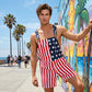 👖 LIMITED-TIME 50% OFF! 🇺🇸 American Flag Overalls Shorts – Unisex, Denim, Adjustable, Patriotic ✨