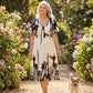 💎 -50% ON BOTANICAL MIDI DRESS! 💎 Elegant V-Neck, A-Line Silhouette & Chic Flutter Sleeves for Timeless Style 👗🌿