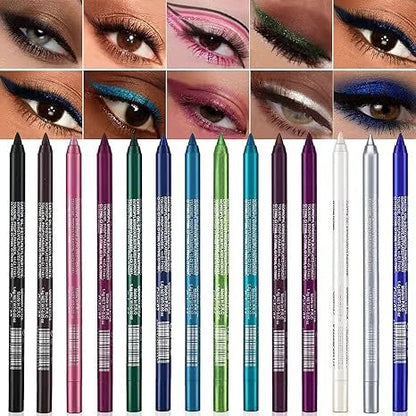 ✨ LIMITED-TIME 50% OFF! 🎨 Sparkling Gel Eyeliner Collection – 14 Colors, Waterproof & Multi-Use 💄