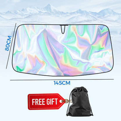 💎 -50% LASER CAR SUNSHADE! 💎 Blocks 99% Heat & UV, Foldable Design for Instant Cool Interior & Dashboard Protection ☀️🚗