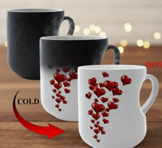 ❤️ LIMITED-TIME 50% OFF! ✨ Color Changing Heart Handle Ceramic Mug – Heat Activated Magic Pattern, 325ml Coffee Cup ☕