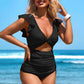 💎 50% OFF! 💎 Sexy Ruffled One-Piece Swimsuit – Flattering Cut, Elegant Details & Confident Beach Style 🌊👙