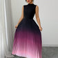 👗 LIMITED-TIME 50% OFF! ✨ Pleated Maxi Dress – Gradient, Mock Neck, A-Line, Sleeveless, Elegant ✨