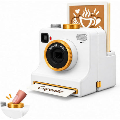 ☕ LIMITED-TIME 50% OFF! 🎄 3D Camera Latte Art Stencil | Reusable Coffee Decorating Tool, Christmas Gift ✨
