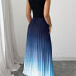 👗 LIMITED-TIME 50% OFF! ✨ Pleated Maxi Dress – Gradient, Mock Neck, A-Line, Sleeveless, Elegant ✨