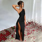 👗 LIMITED-TIME 50% OFF! ✨ Satin Maxi Dress – One Shoulder, Side Slit, Luxurious, Draped 🍷