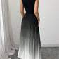 👗 LIMITED-TIME 50% OFF! ✨ Pleated Maxi Dress – Gradient, Mock Neck, A-Line, Sleeveless, Elegant ✨