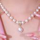📿 BUY 1 GET 1 FREE! ✨ Elegant Synthetic Pearl Chain for Women – Lustrous Pendant, Rhinestone Details, Timeless 💎