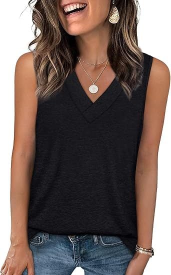 👕 LIMITED-TIME 50% OFF! ✨ Women's Sleeveless V-Neck Tank – Loose Fit, Slimming, Chic ✨