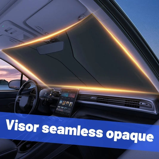 🚗 LIMITED-TIME 50% OFF! ✨ Windshield Sunshade Foldable Sun Shield – UV Protection, Includes Steering Wheel Cover, Pouch ☀️