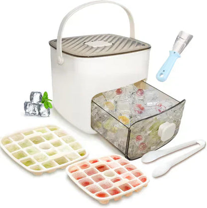 🧊 LIMITED-TIME 50% OFF! ✨ Ice Cube Maker with Storage Box – Button Release, Leak-Proof, 48 Cubes at Once 🏠