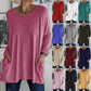 🎉 2026 Sale — Over 34,000 Sold! 💞 Women's Round Neck Long Sleeve Loose Pocket T-Shirt