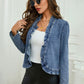 🧥 LIMITED-TIME 50% OFF! ✨ Women's Denim Jacket – Open-Front, Ruffle Trim, Lightweight, Classic Wash ✨