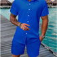 👕 LIMITED-TIME 50% OFF! ✨ Men's Jacquard Shirt & Shorts Set – 4-Way Stretch, 3 Colors, S-XXXL 🌴